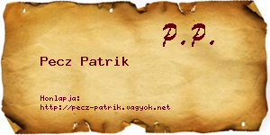 Pecz Patrik névjegykártya